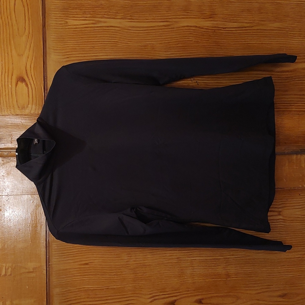 J. McLaughlin Black Catalina Cloth Mock Turtleneck